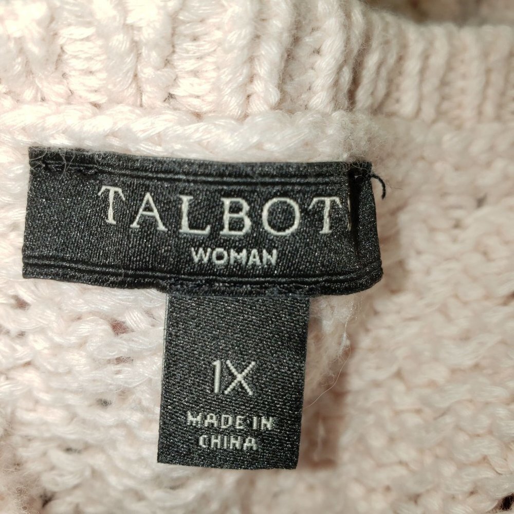 Talbots Creamy light pink Cotton Sweater Tunic Womens Size 1X Pre-Owned - Picture 2 of 9